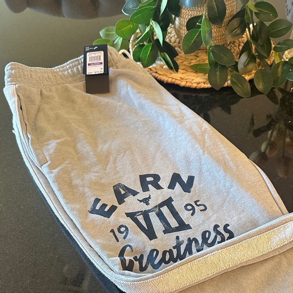 Under Armour Gray Joggers with Navy Print - Picture 1 of 7
